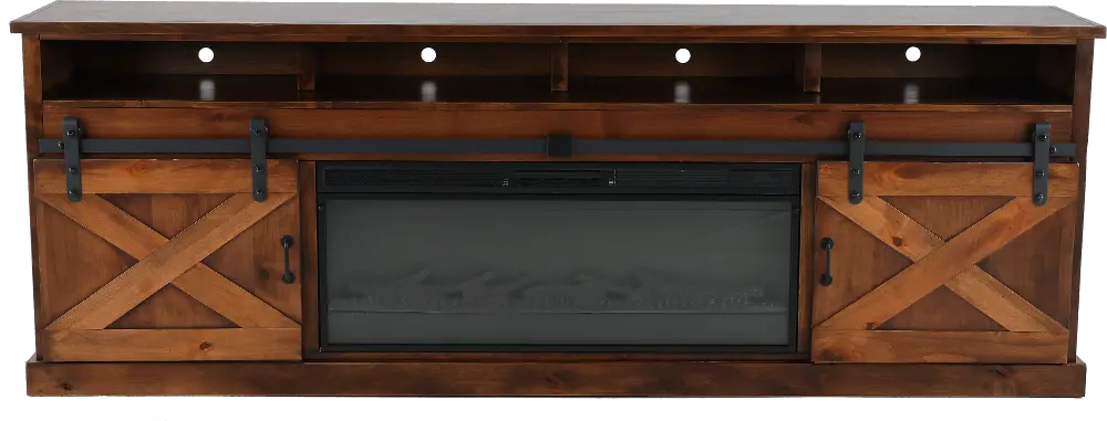 Farmhouse Brown 94  Fireplace TV Stand-1