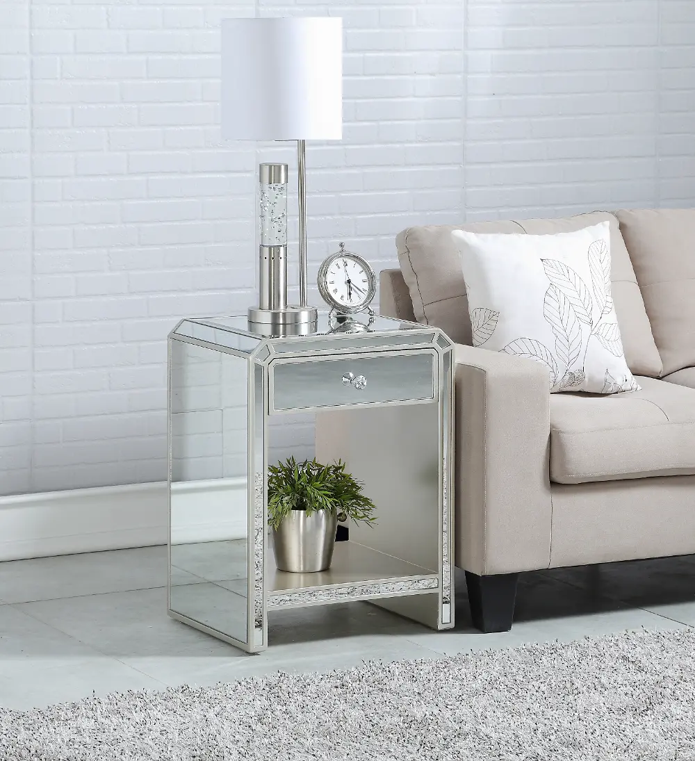 36644 Reflections Champagne Mirrored Side Table-1