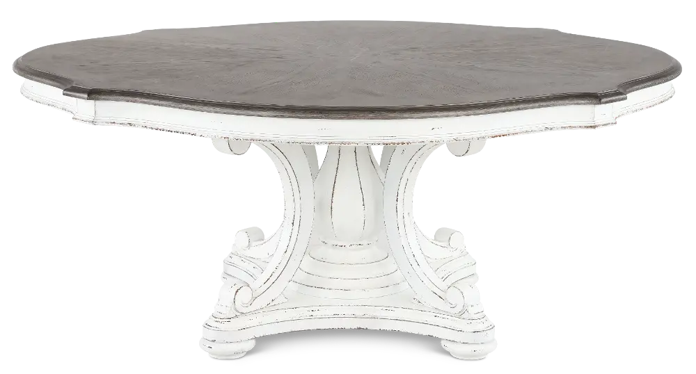 244-T7272/TABLE Magnolia Manor Antique White Round Dining Table-1