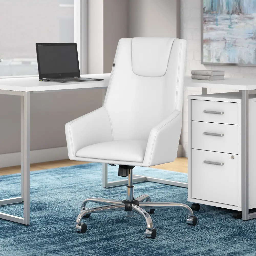 CH2402WHL-03 London White Leather High Back Office Chair-1