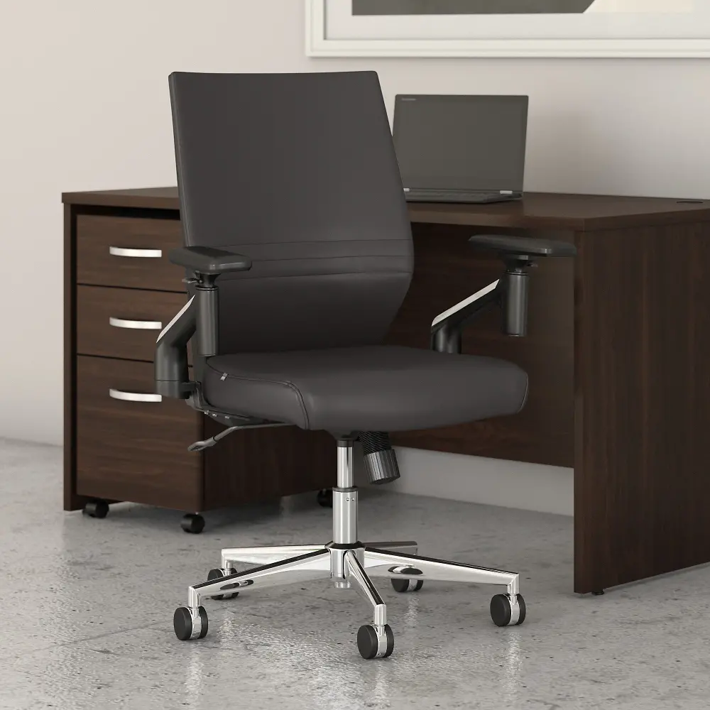 CH2701DBL-03 Laguna Brown Leather Mid Back Task Chair - Bush Furniture-1