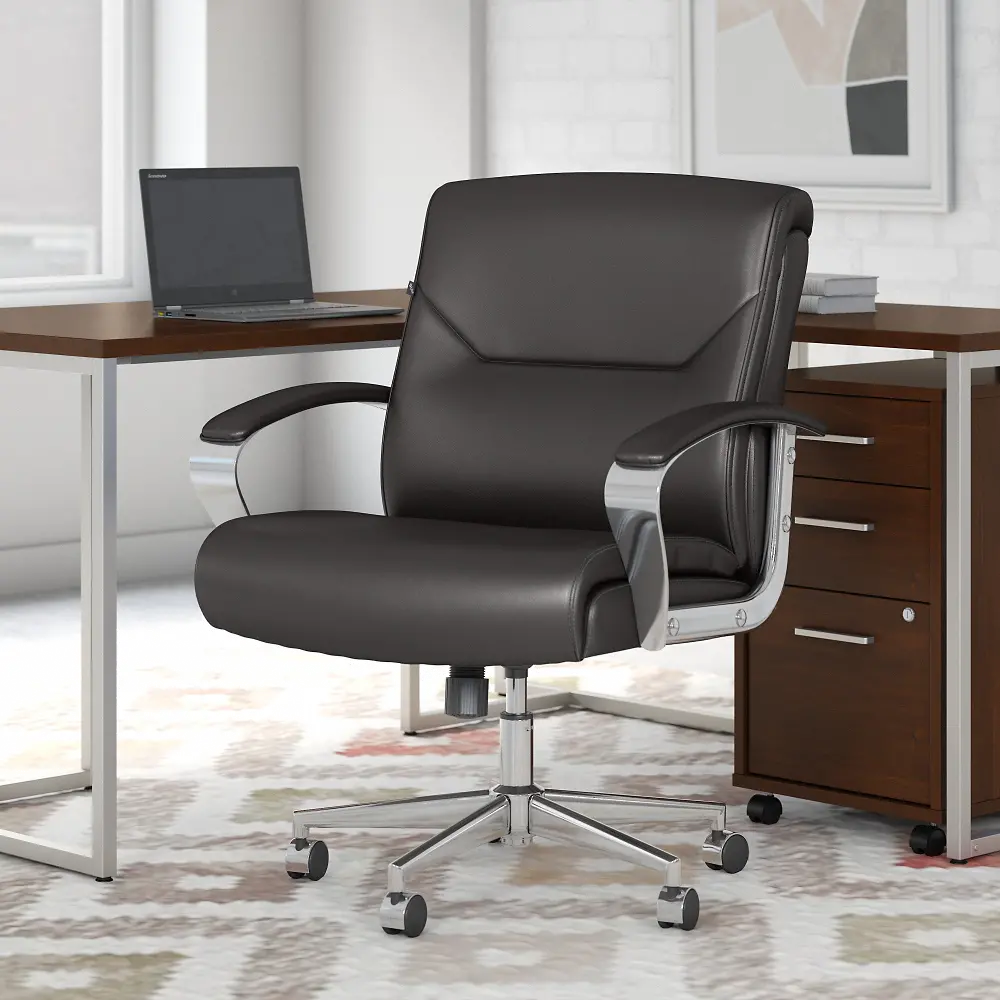 CH3602BRL-03 Brown Leather Office Chair-1