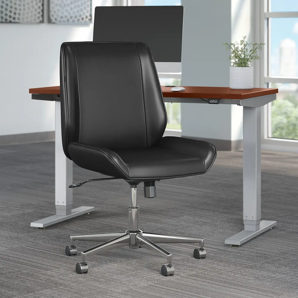 CH3701BLL-03 Bay Street Black Leather Mid Back Task Chair-1