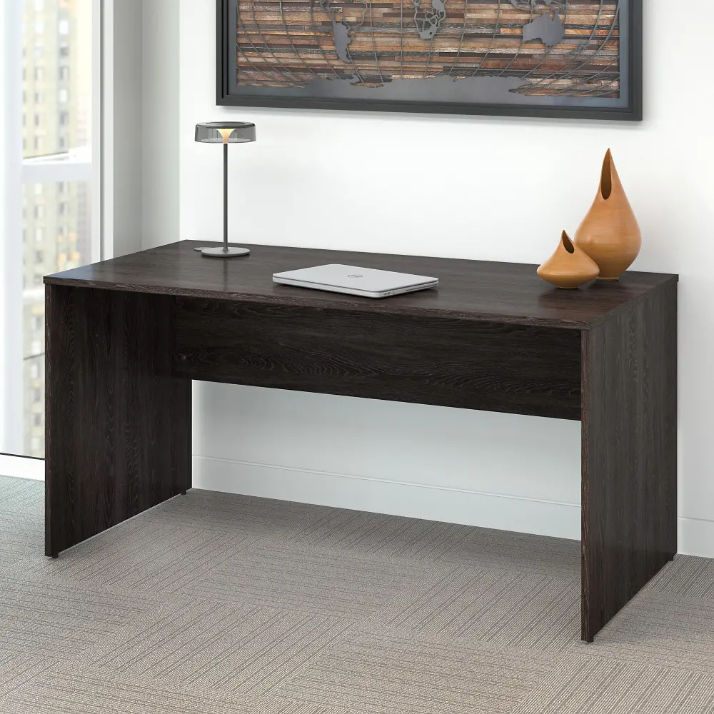 KND160CR Kensington Charcoal Gray 60 inch Desk - Bush Furniture-1