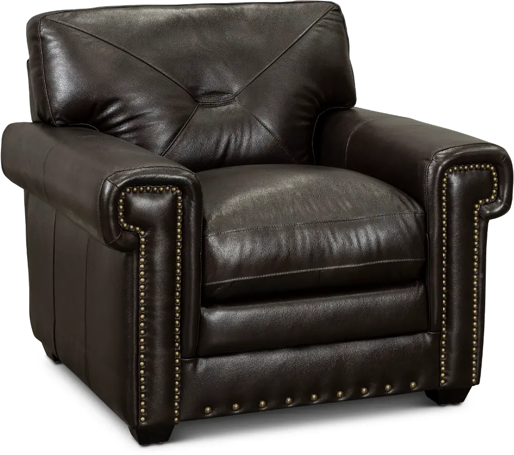 Derrick Dark Brown Leather Chair-1