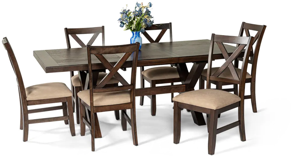 7PC:CSC7PD/DINING Braeden Walnut Brown 7 Piece Dining Room Set-1