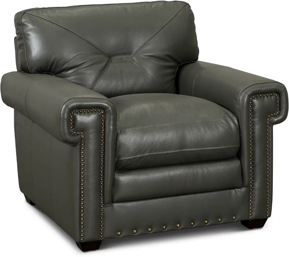 Derrick Gray Leather Chair-1