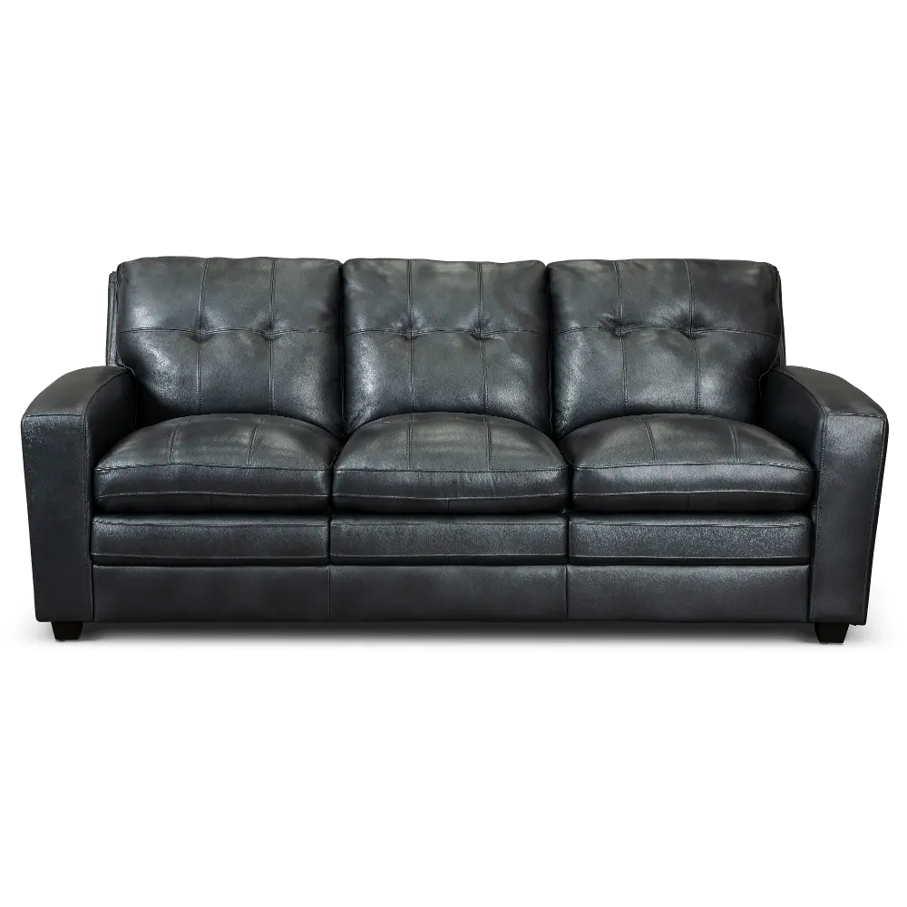 Roland Blue Leather Sofa-1