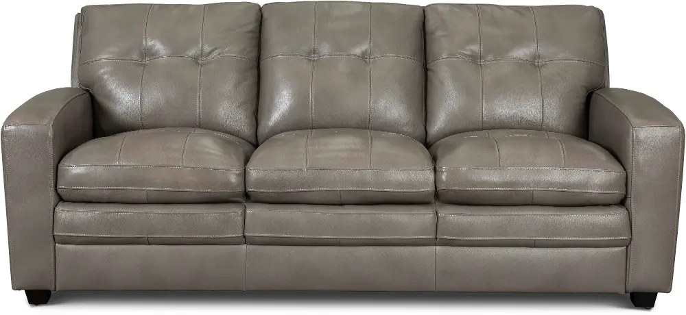 Roland Gray Leather Sofa-1