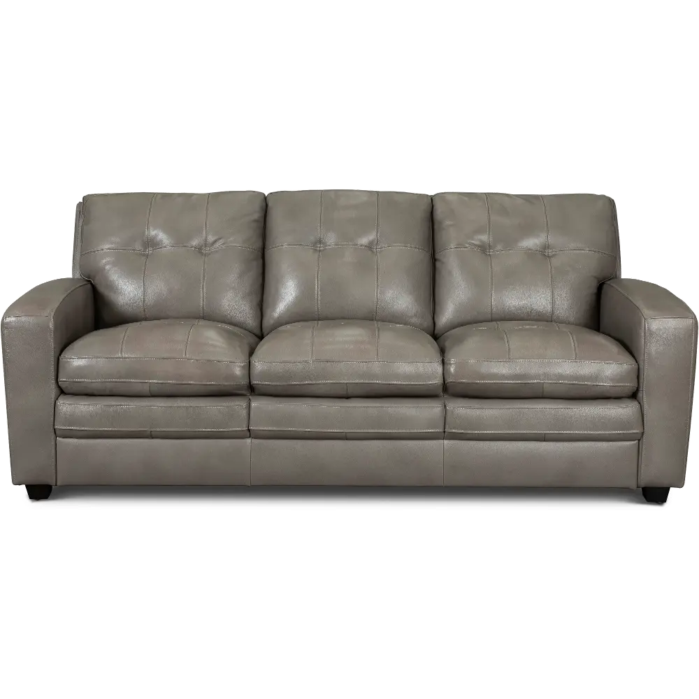 Roland Gray Leather Sofa-1