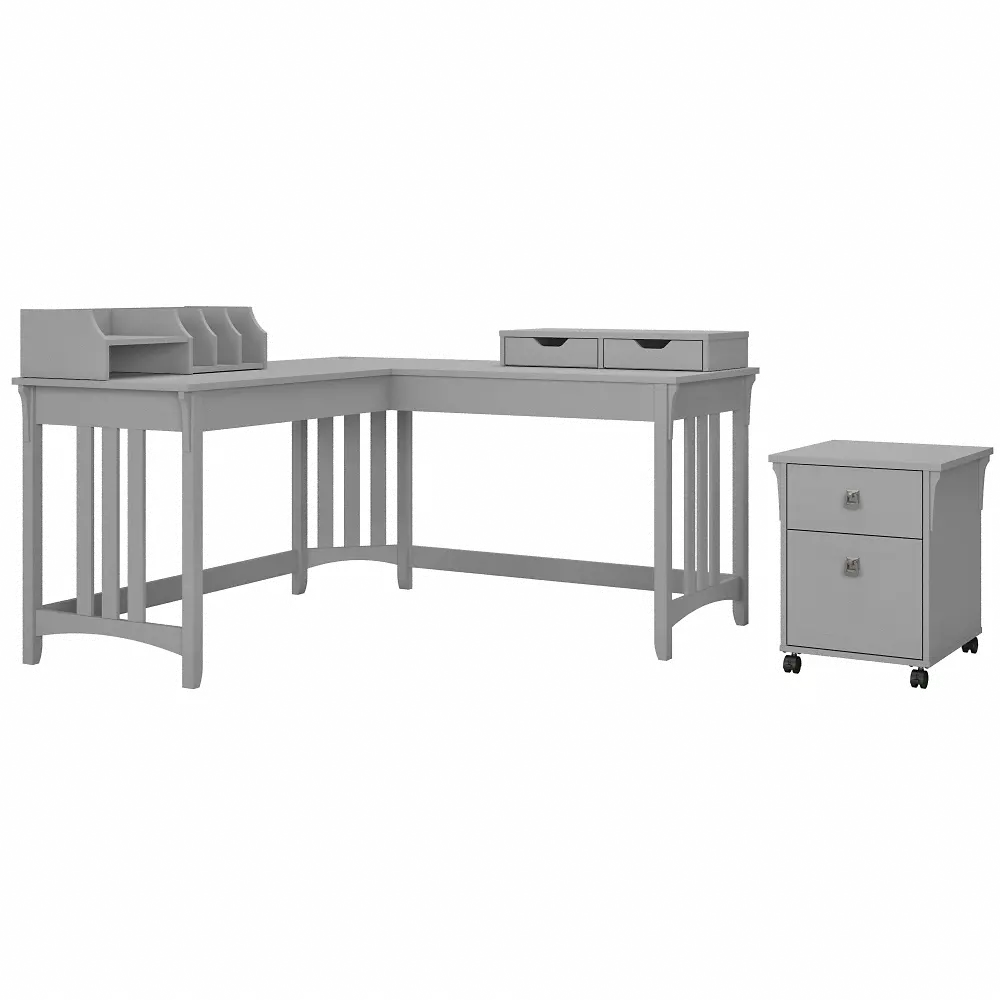 SAL053CG Salinas Cape Cod Gray L Shaped Desk with File Cabinet-1