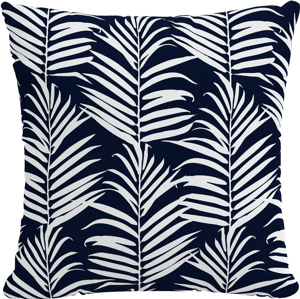 18 Navy Palm Throw Pillow - Skyline Furniture