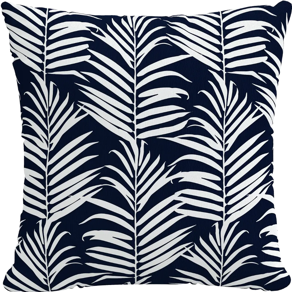 PL18PPLMNVGRTSP 18  Navy Palm Throw Pillow - Skyline Furniture-1