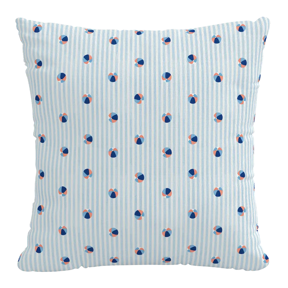 PL18PBCBLBLUTSP 18  Beach Ball Blue Pillow-1