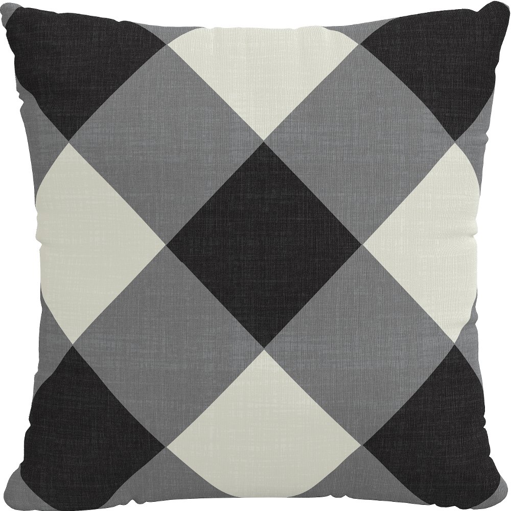 18 Diamond Check Charcoal Pillow - Skyline Furniture