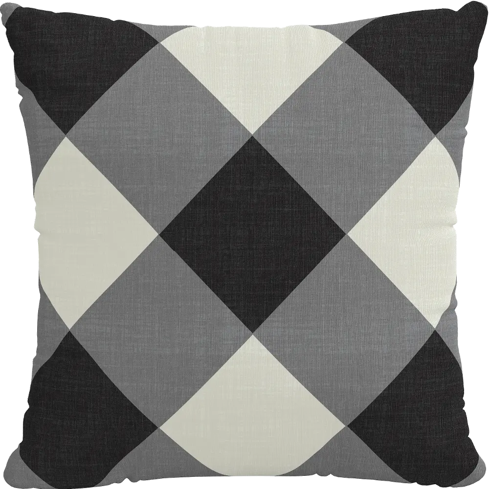 PL18PDMCHCHRTSP 18  Diamond Check Charcoal Pillow - Skyline Furniture-1