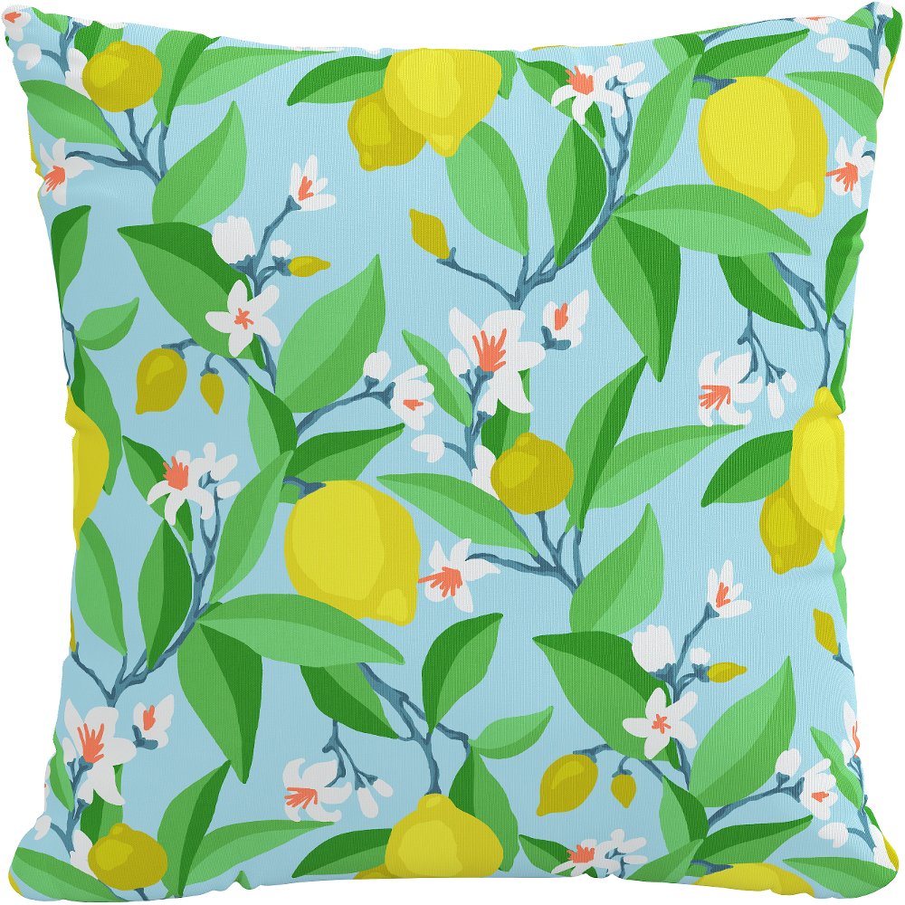 18 Summer Citrus Blue Pillow - Skyline Furniture