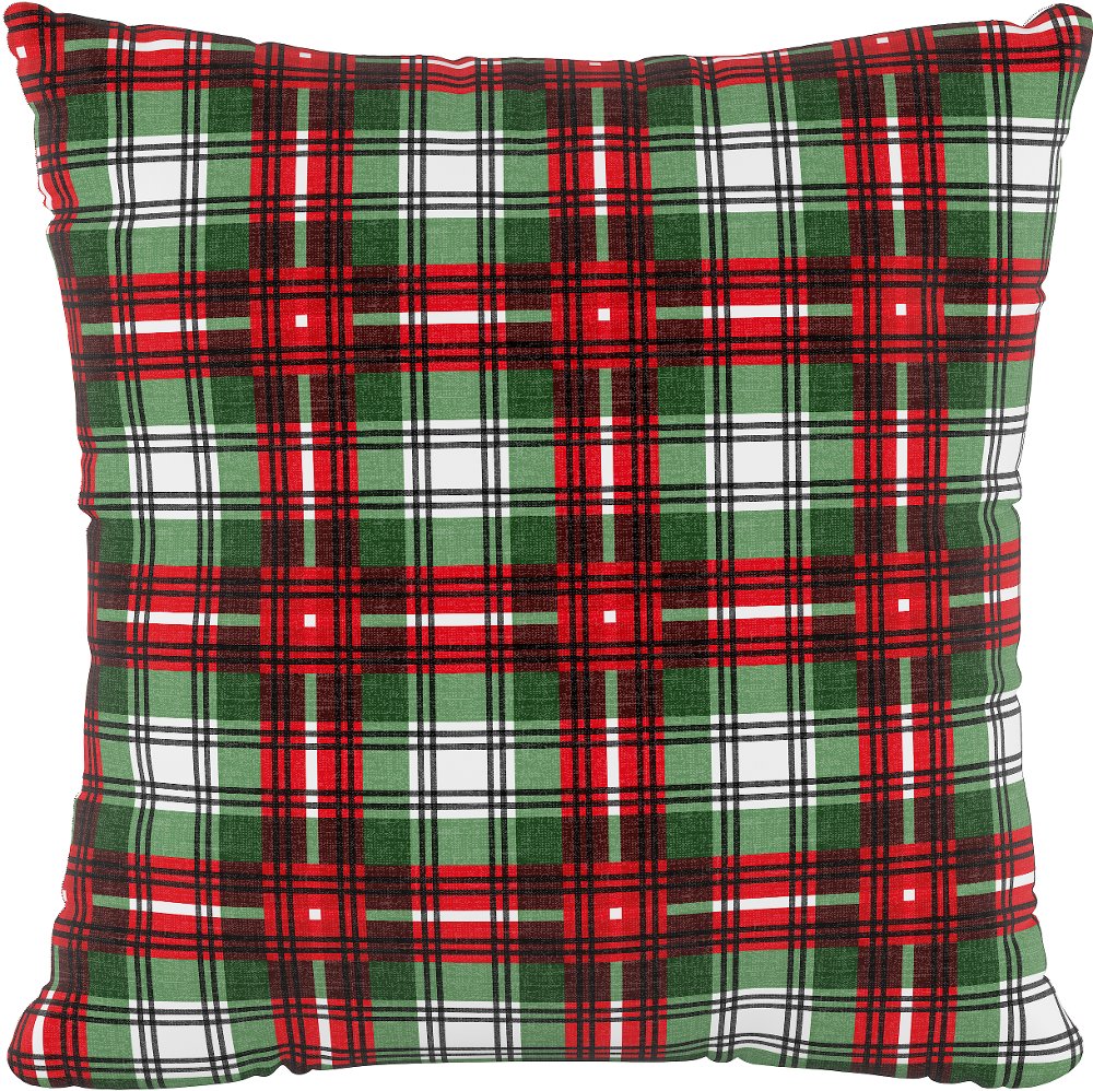 18 Nicolas Plaid Red and Green Pillow - Skyline Furniture