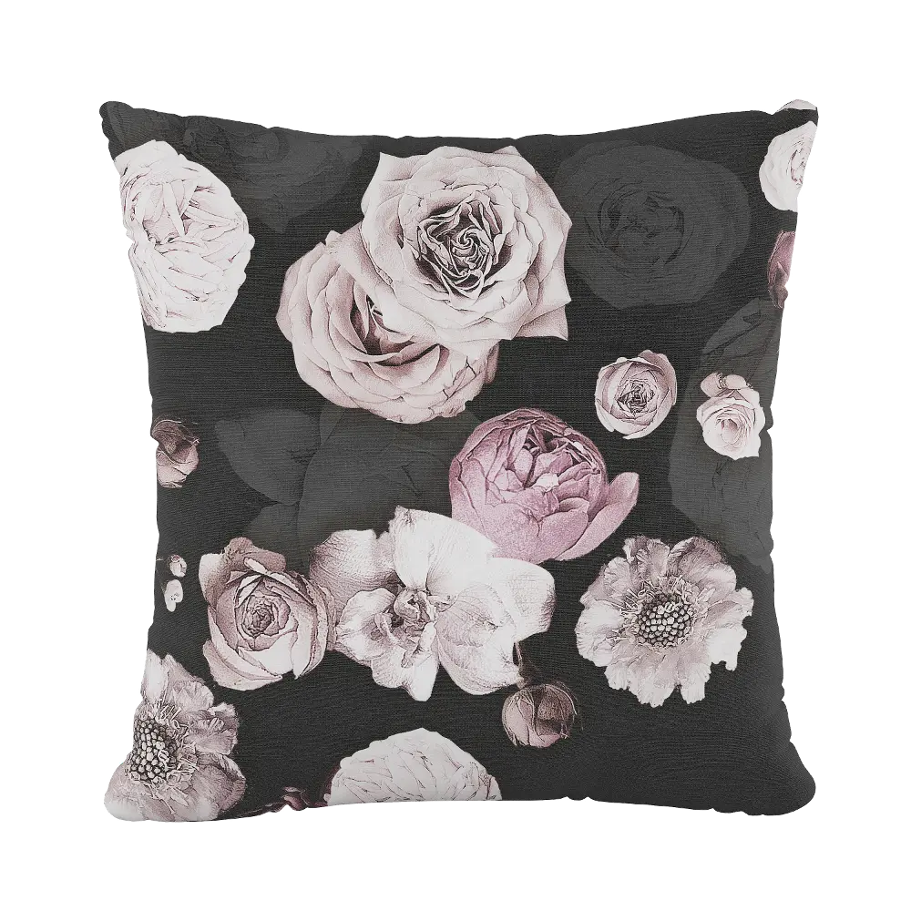 PL18PPHTFLICYBLKOGA 18  Icy Floral Pillow-1