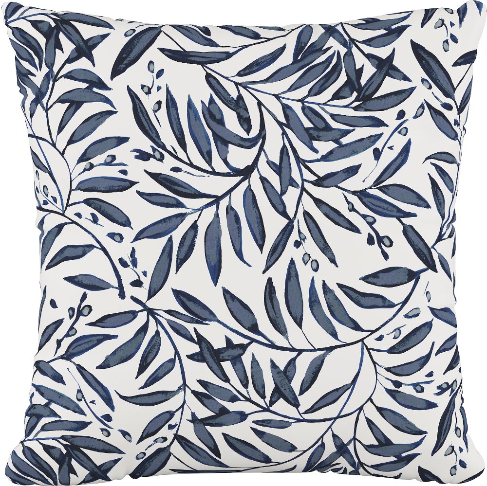 18 Voysey Vine Blue Pillow - Skyline Furniture