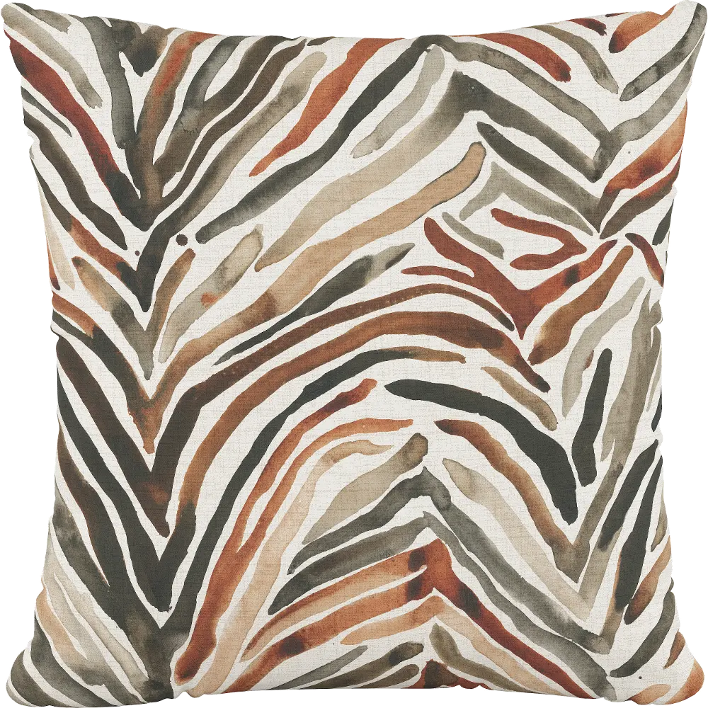 PL18PWSHZBRNTROGA 18  Washed Zebra Neutral Pillow - Skyline Furniture-1