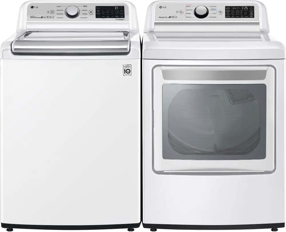 .LG-W/W-7305-GAS--PR LG Top Load Washer and Gas Dryer Set - White 7300WA-1