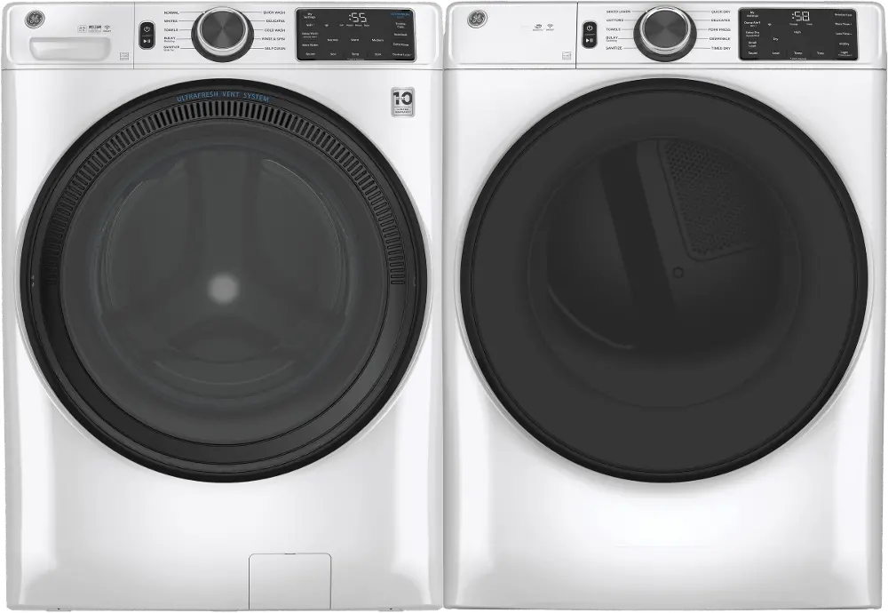 .GEC-W/W-550-ELE--PR GE Front Load Electric Washer and Dryer Set - GFD55 White-1