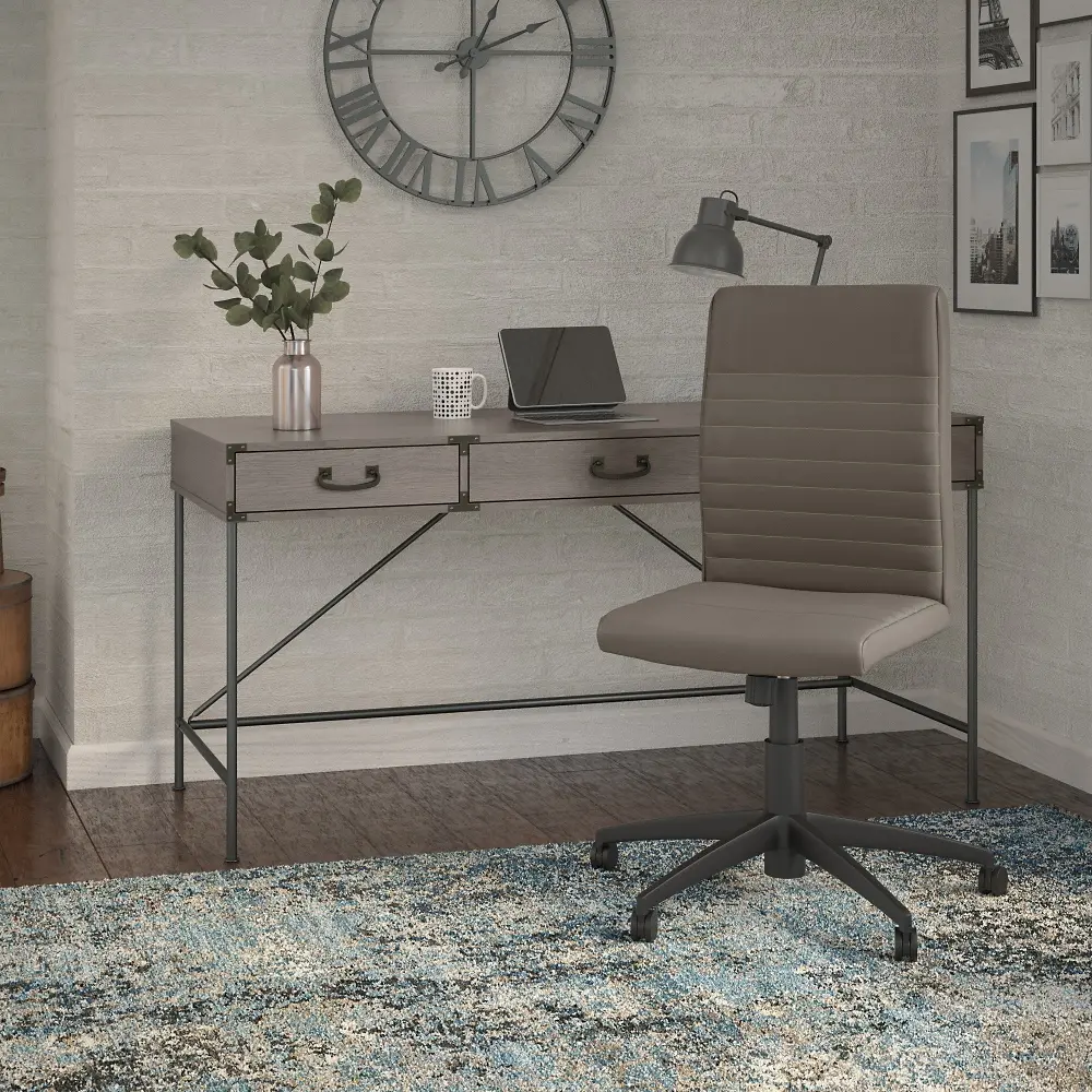 IW037RTG Restored Gray Desk And Chair- Ironworks-1