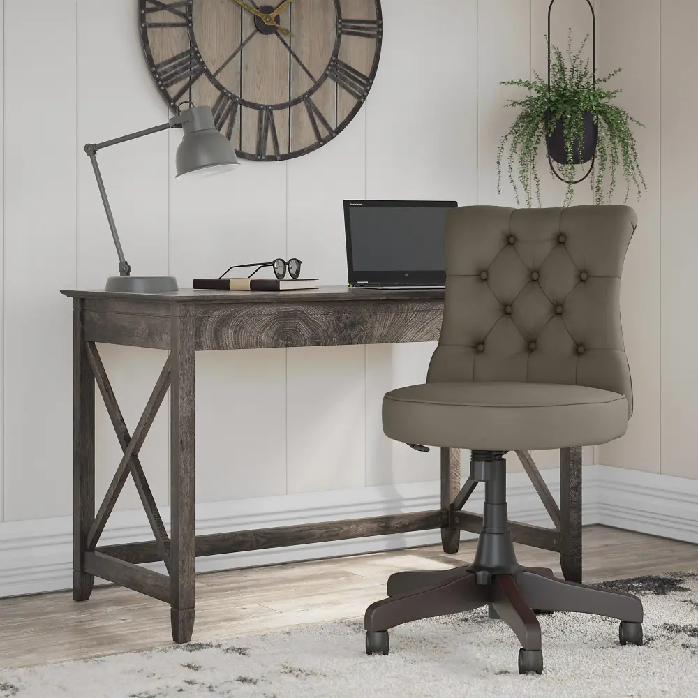KWS021GH Dark Grey Hickory Desk and Chair- Key West-1