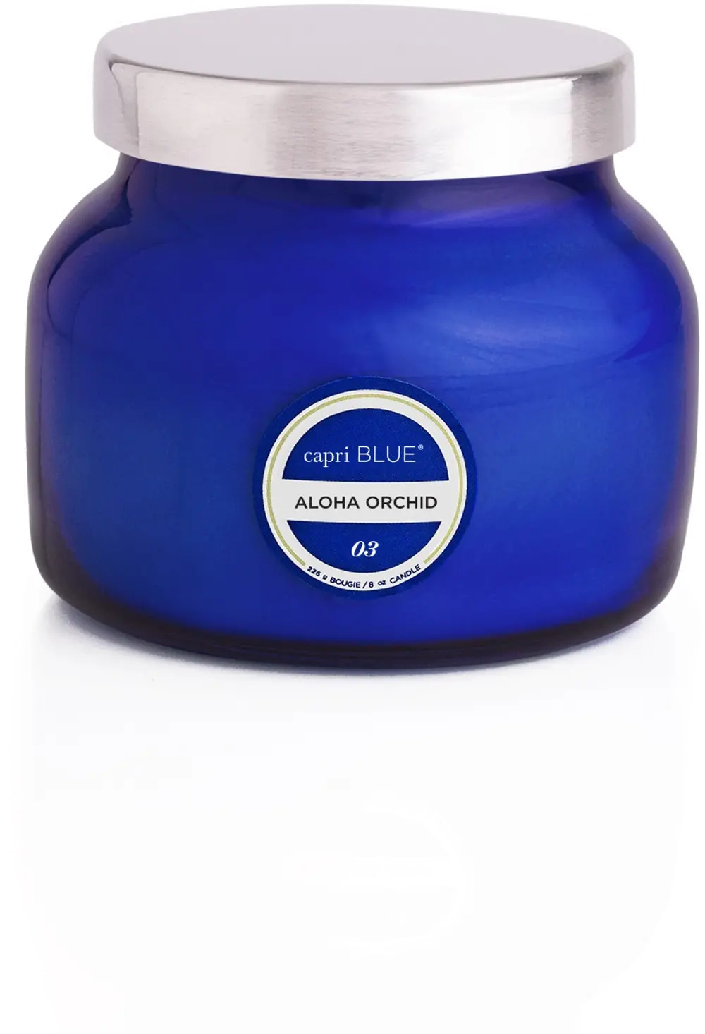 8 oz Aloha Orchid Signature Petite Blue Jar Candle-1