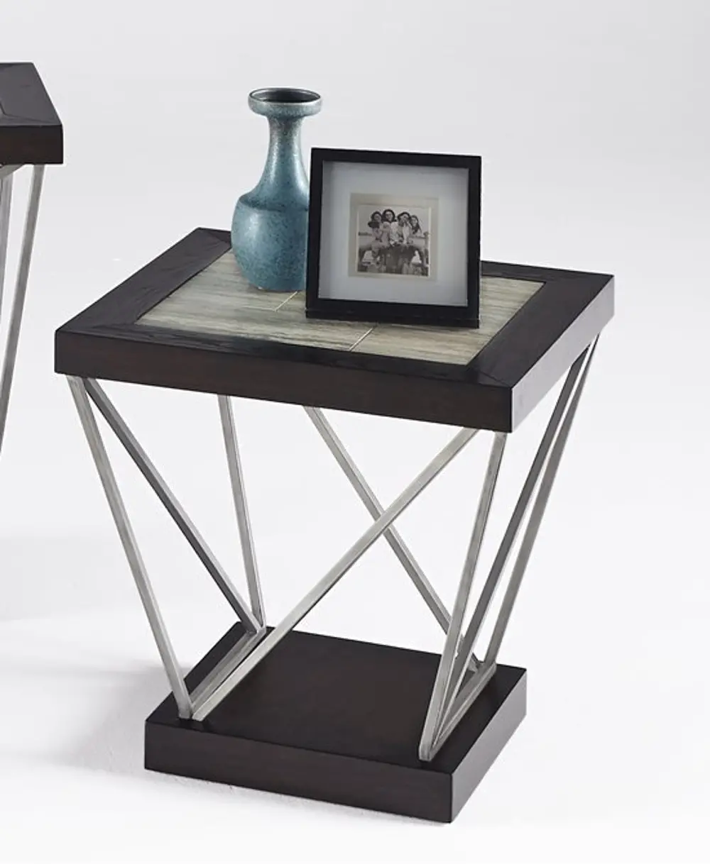 East Bay Black and Silver End Table-1