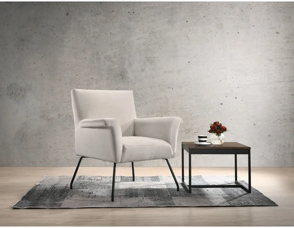 Bukit Mid Century Modern Alisa Abalone Light Gray Accent Chair-1