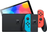 Nintendo Switch OLED Model With Neon Red and Neon Blue Joy Con RC Willey