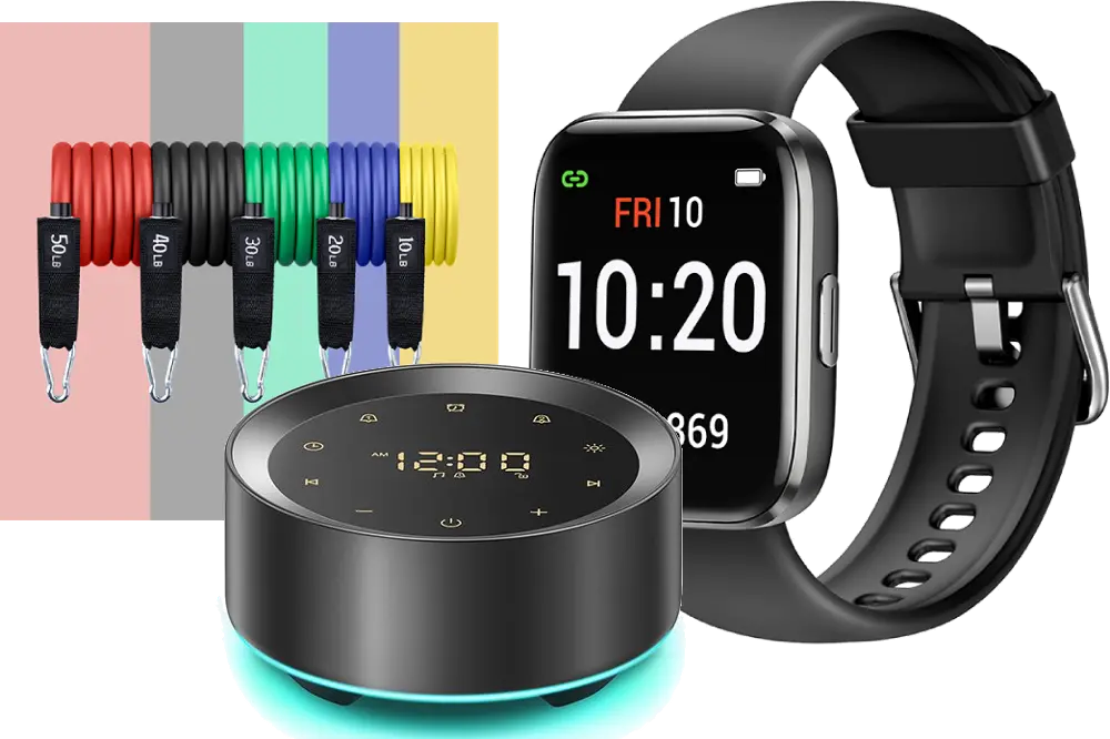Fitness Accessory Bundle with Black Smart Watch-1