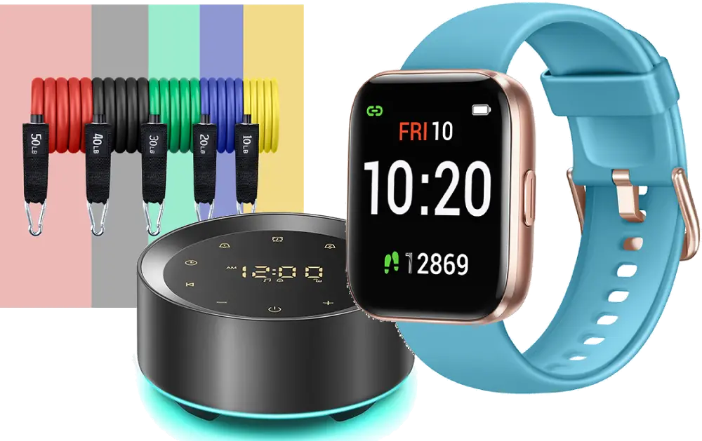 Fitness Accessory Bundle with Blue Smart Watch-1