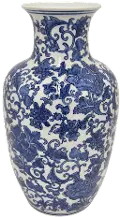 Phyllis 16 Inch Blue and White Ceramic Vase
