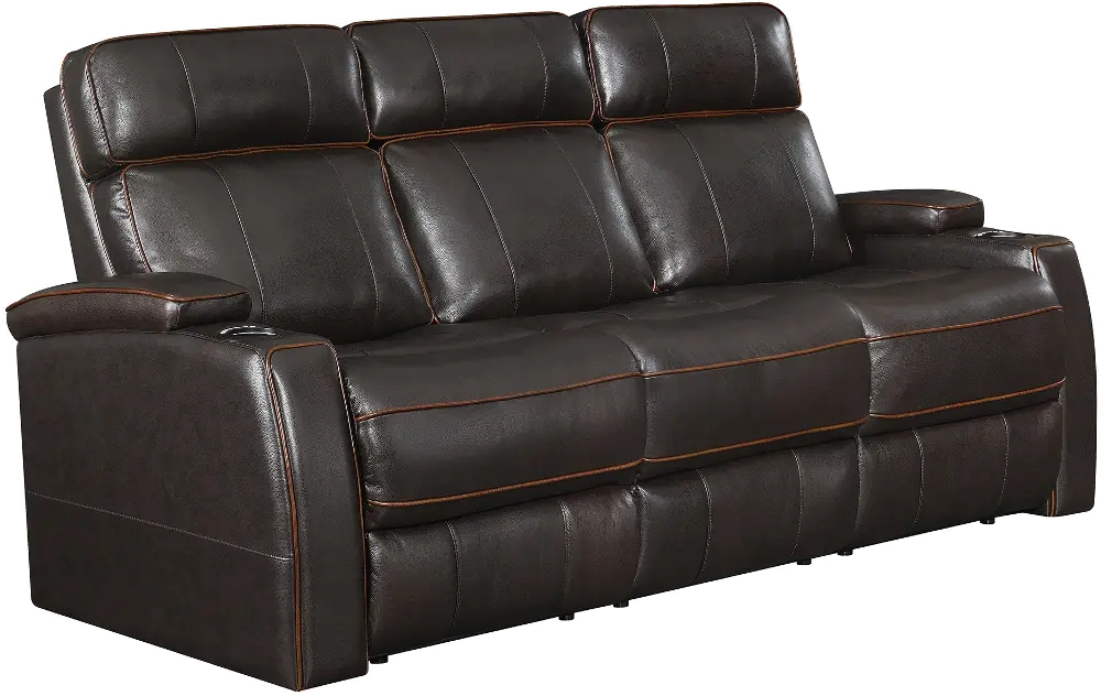 Transformer Brown Leather Power Reclining Sofa-1