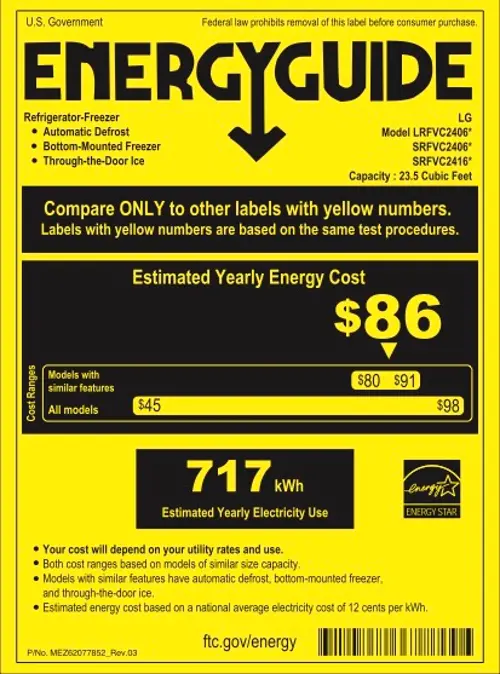 LG Studio 24 cu.ft. Counter Depth French Door Refrigerator SRFVC2416S