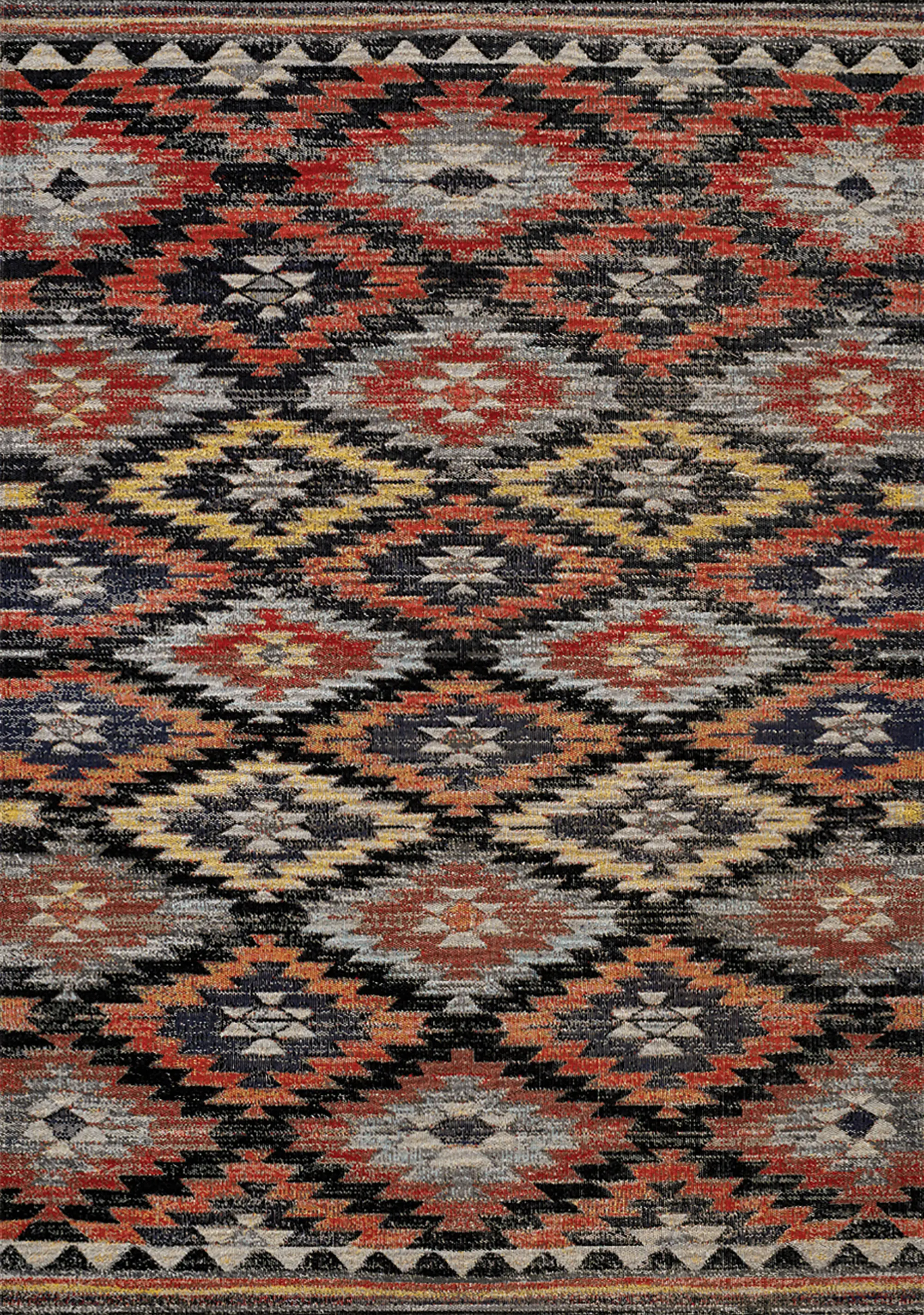 Sara 5 x 8 Tribal Red Orange Area Rug