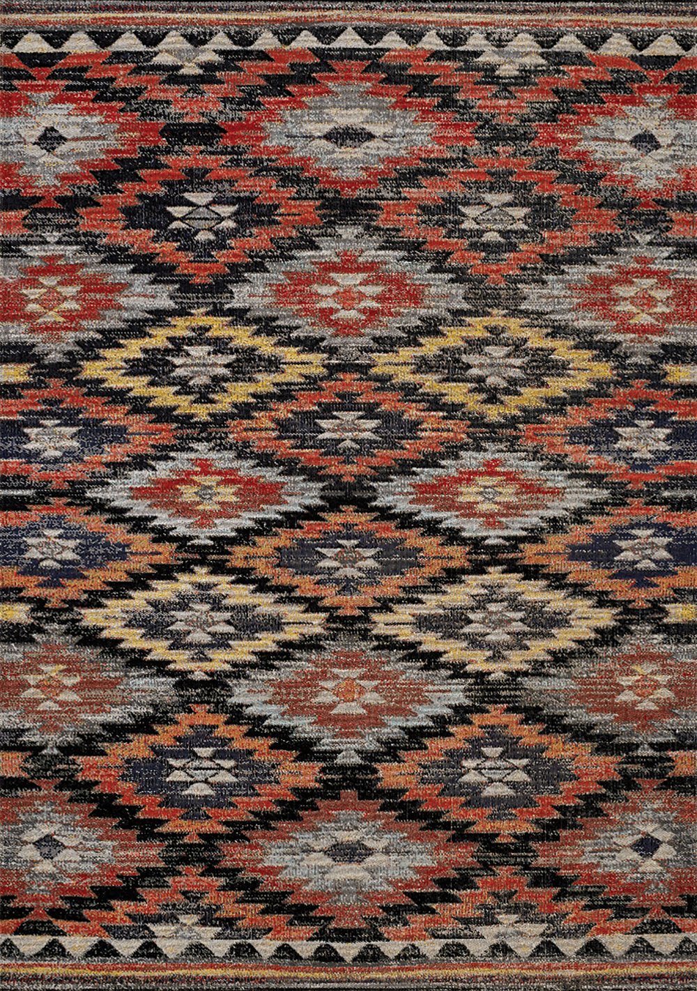 Sara 7 x 10 Tribal Red Orange Area Rug