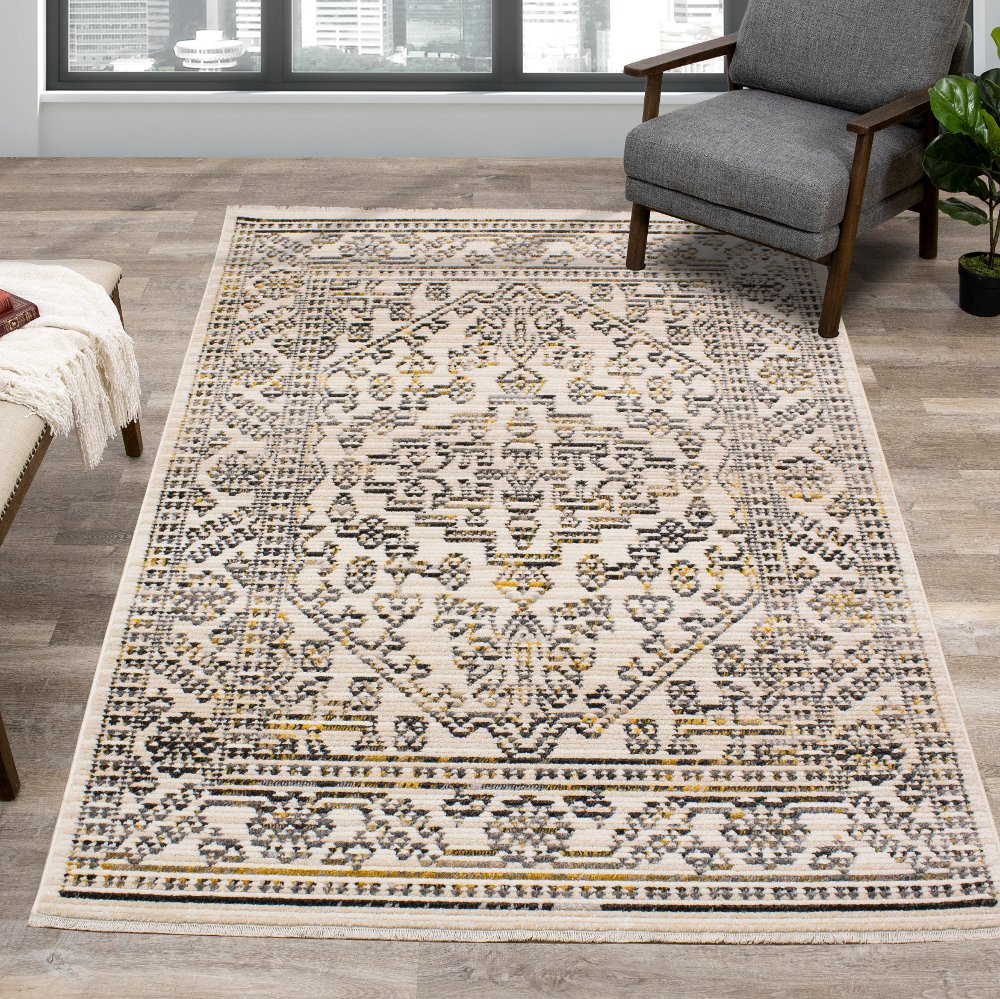 112469670 Calabar 5 x 8 Cream Gray Area Rug sku 112469670