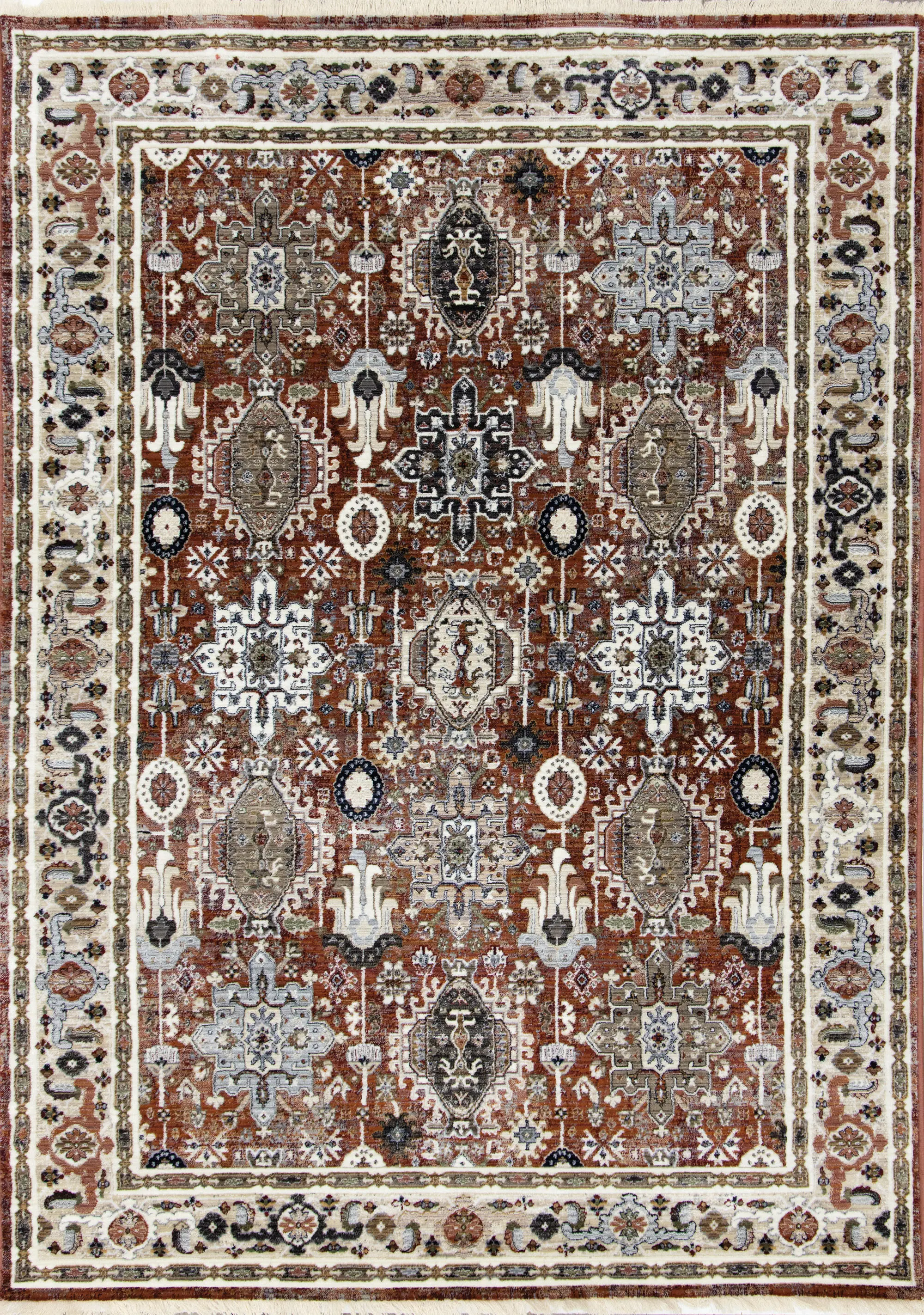 Samira 5 x 8 Orange Multicolor Area Rug