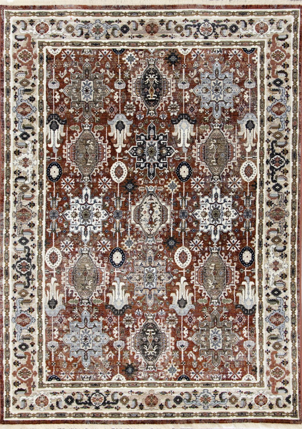 112470660 Samira 5 x 8 Orange Multicolor Area Rug sku 112470660