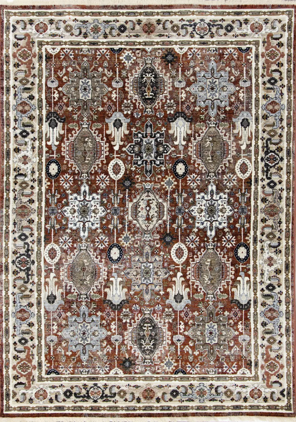 Samira 5 x 8 Orange Multicolor Area Rug-1