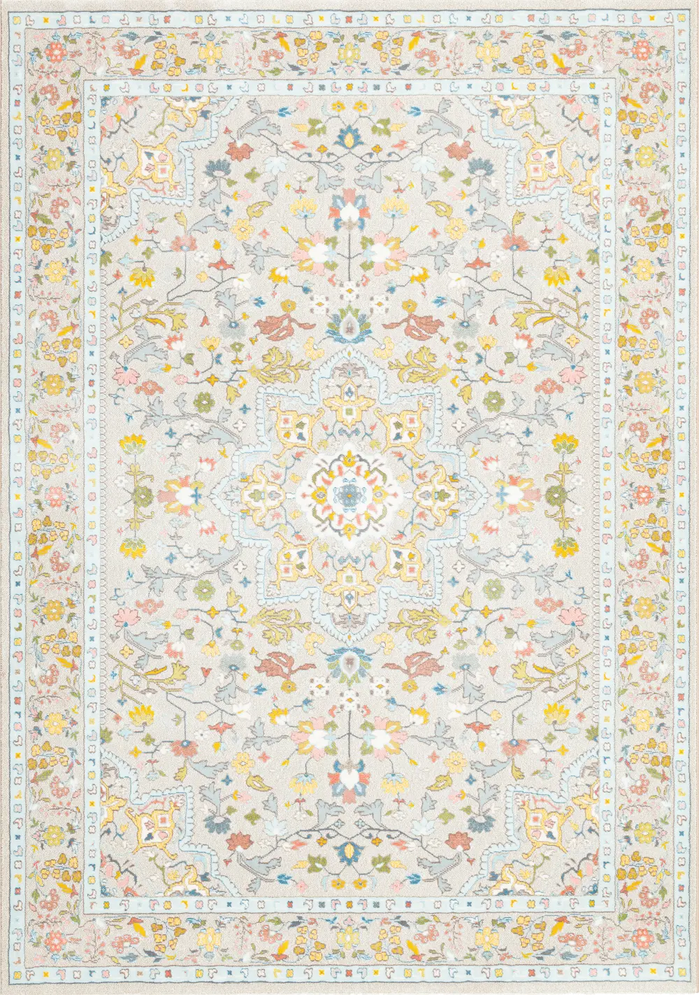 Belle 5 x 8 Elegant Yellow Multicolor Area Rug-1