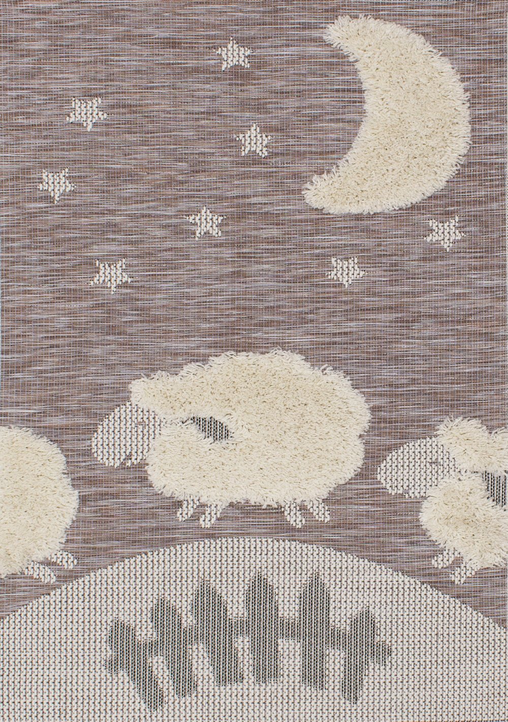 112471072 Kids 4 x 6 Counting Sheep Brown Area Rug sku 112471072