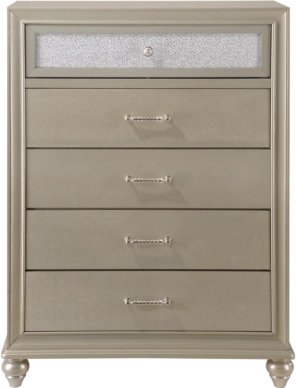 Lila Champagne and Silver Chest of Drawers-1