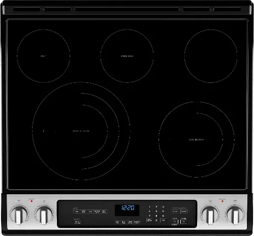 Whirlpool 30 in. 6.4 cu. ft. Convection Oven Freestanding Electric Range  with 5 Smoothtop Burners - Stainless Steel