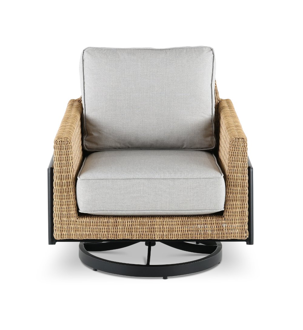 Jovi Swivel Gray Patio Lounge Chair