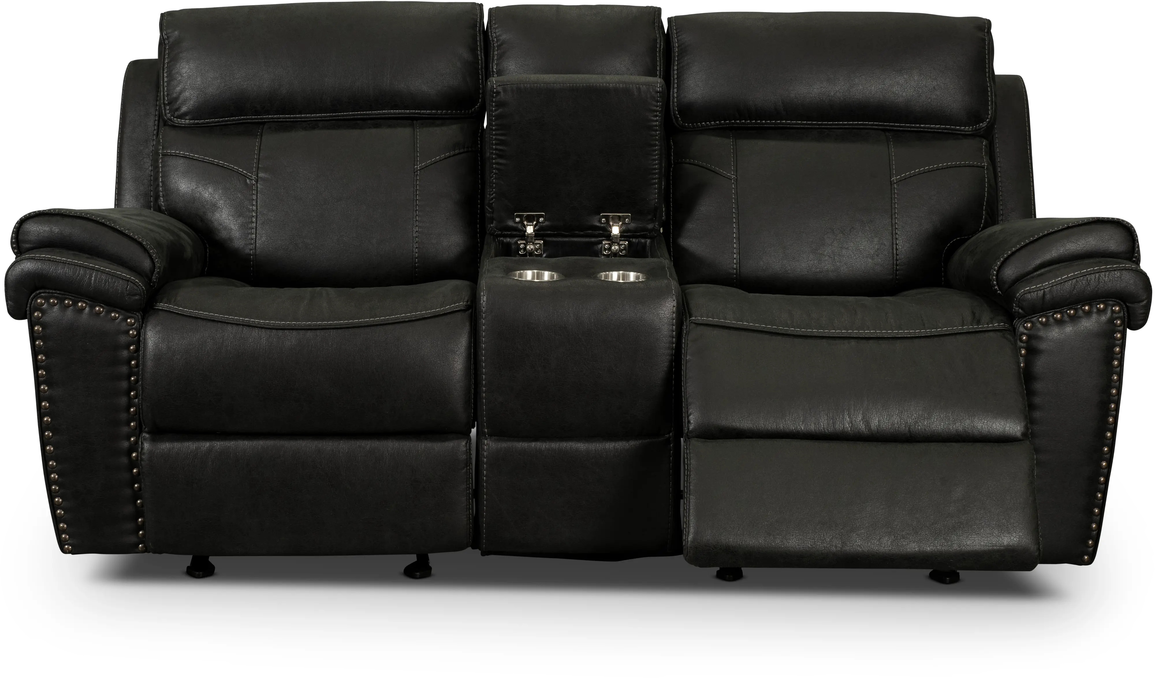 Black Gliding Reclining Loveseat
